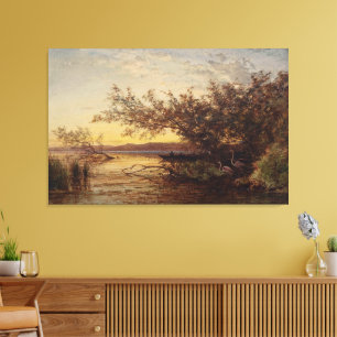Toile La Camargue, Coucher De Soleil - Félix Ziem