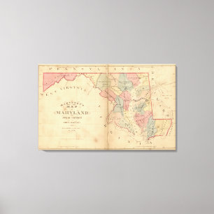 Toile La carte de Martenet du Maryland, édition d'atlas