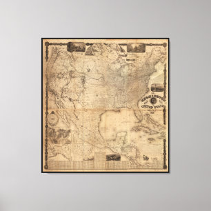 Toile La carte de Washington des Etats-Unis (1861)