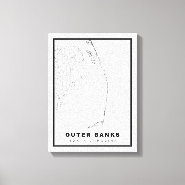 Toile La carte des Outer Banks (Recto)