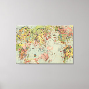 Toile La carte du monde en bref - Itinéraires aériens mo