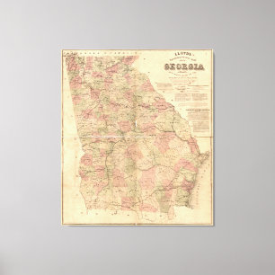 Toile La carte topographique de Lloyd de la Géorgie