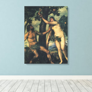 Toile La Chute de l'Homme; Adam et Ève par Titien