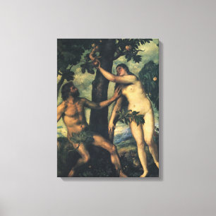 Toile La Chute de l'Homme ; Adam et Ève par Titien