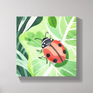 Toile La coccinelle Jolie Peinture Aquarelle