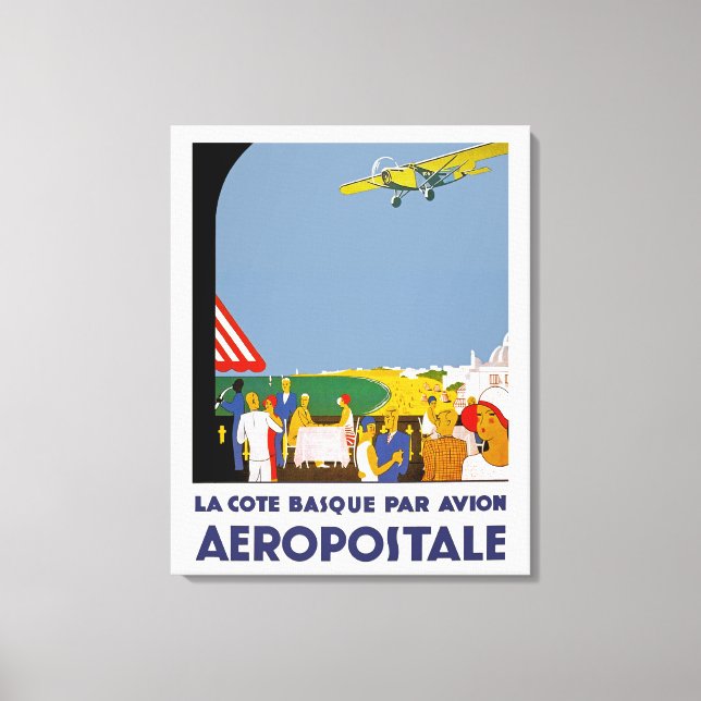 Toile La Côte Basque Par Avion (Recto)