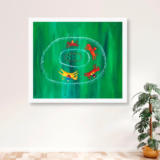 Toile La course de cheval Art Moderne Acrylique (Créateur téléchargé)