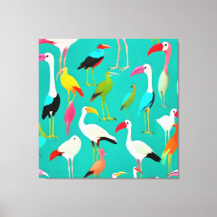 Toile La danse des couleurs des oiseaux
