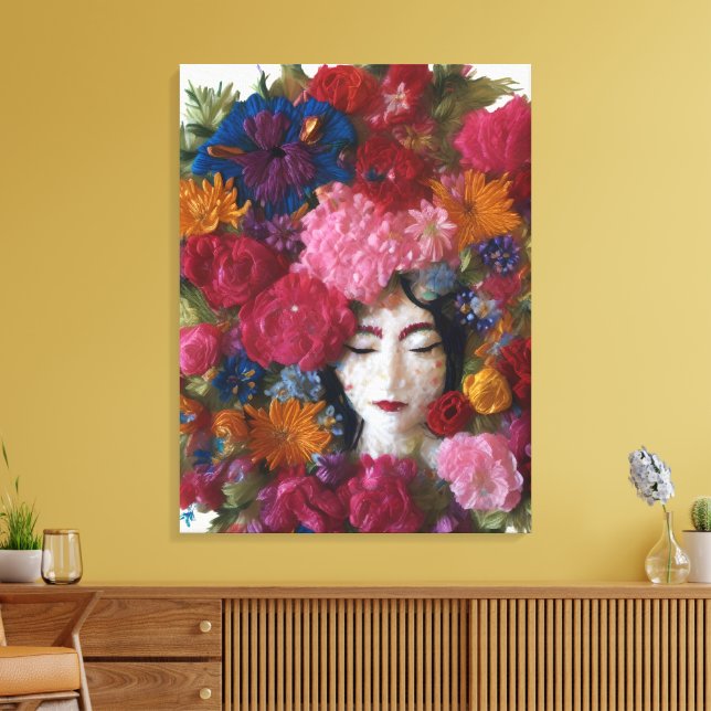 Toile La déesse de l'oeillet en hiver Lumière Acrylique  (Insitu(Salon))