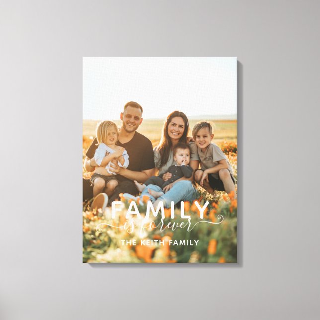 Toile La famille est pour toujours Photo Simple moderne  (Recto)