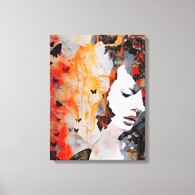Toile La femme et les papillons (Recto)
