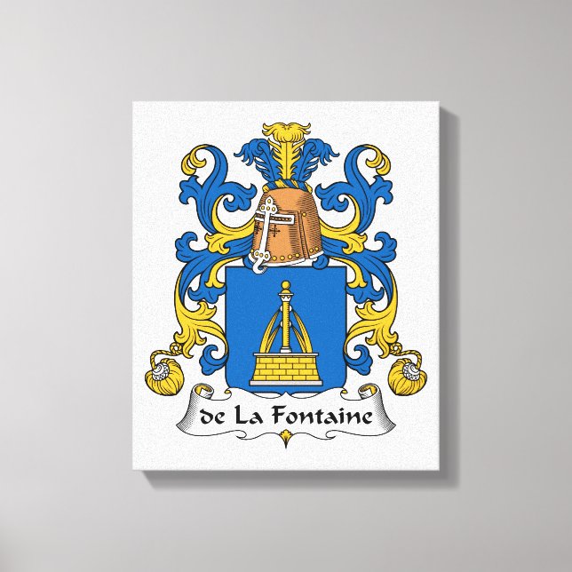 Toile La Fontaine Family Crest (Recto)