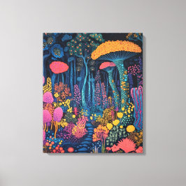 Toile La forêt de champignons est magique