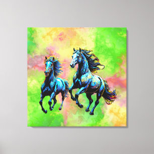 Toile La galerie des chevaux dans la fosse matinale