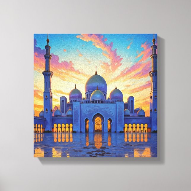 Toile La Grande Mosquée de Dubaï Coucher de soleil des E (Recto)