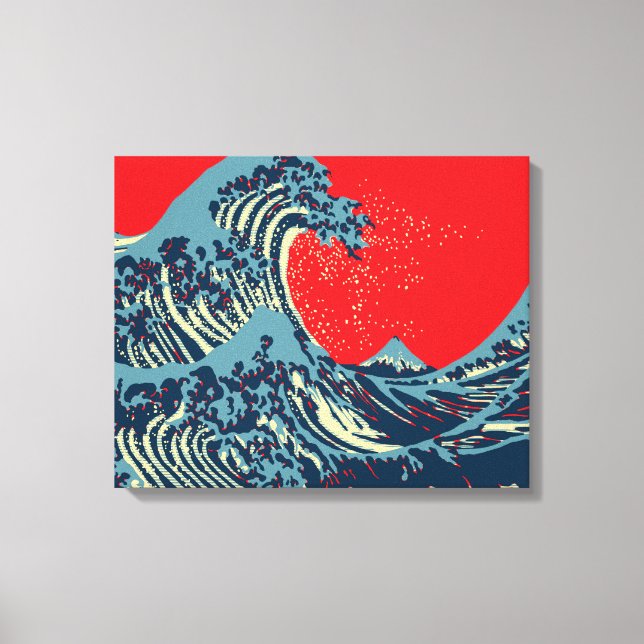 Toile La Grande vague Hokusai dans le style art de l'esp (Recto)