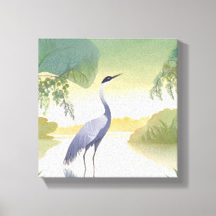 Toile La grue   Oiseau magnifique à l'aquarelle