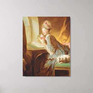 Toile "La lettre d'amour" de Jean-Honoré Fragonard Rococ