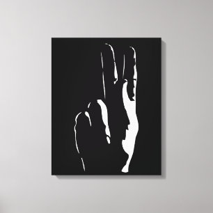 Toile la lettre K en langue des signes