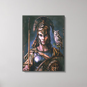 Toile "La loyauté farouche d'Athéna" Portrait coloré