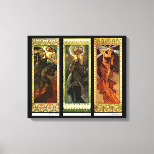 Toile La lune et les étoiles by Alphonse Mucha
