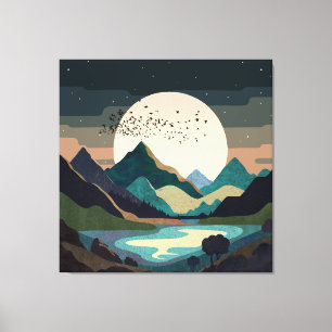 Toile La Lune Sur Le Lac