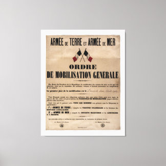 Toile La mobilisation en France le 1er août 1914
