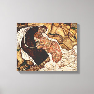 Toile La Mort et la jeune fille par Egon Schiele