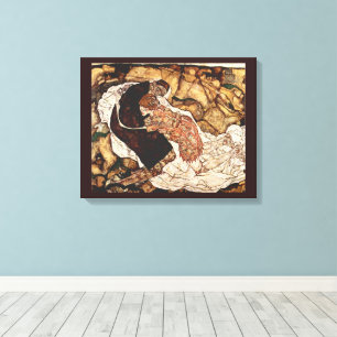 Toile La Mort et la jeune fille par Egon Schiele