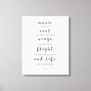 Toile La Musique Donne Une Âme À L'Univers, Citation P
