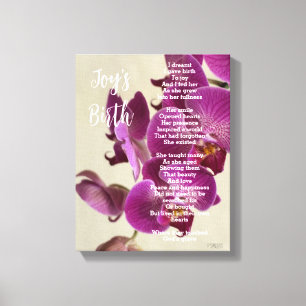 Toile La naissance de la joie Poème inspirationnel Orchi