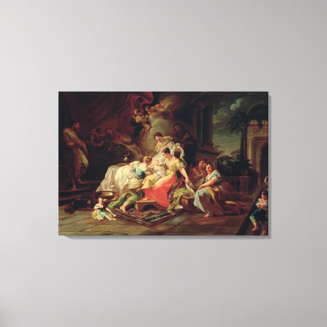 Toile La naissance de Marie, c.1753 (huile sur toile) (Recto)