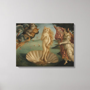 Toile La Naissance de Vénus Chats Parodie Art de la Rena