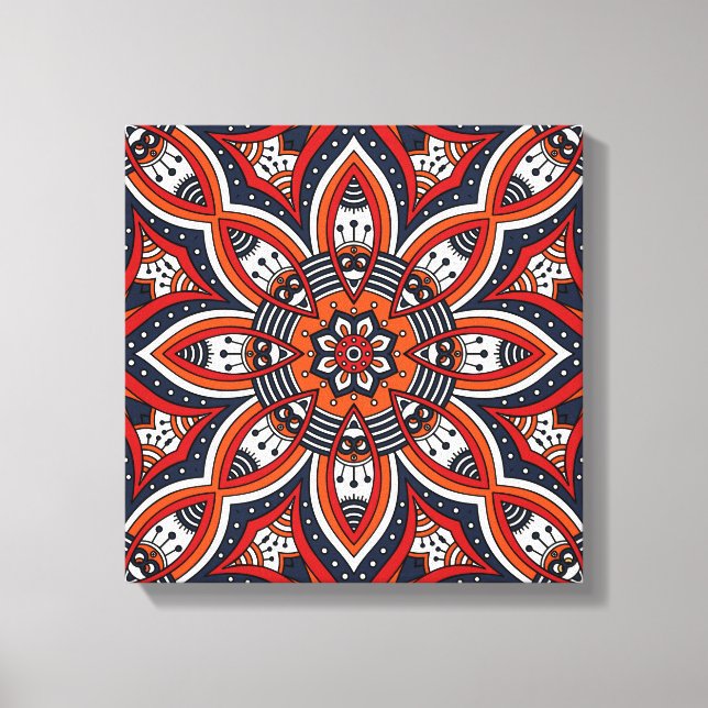 Toile La nature peintre Boho Floral Mandala (Recto)