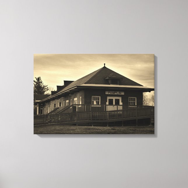 Toile La Norfolk et la station de train ferroviaire (Recto)