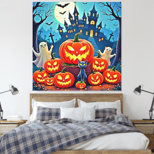 Toile La nuit d'Halloween : Art amusant et effrayant