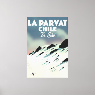 Toile La Parvat Chili art retro ski.