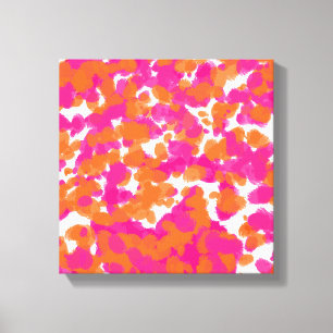 Toile La peinture orange fuchsia de roses indien Girly