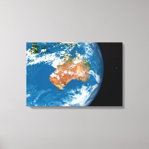 Toile La Planète Terre Montre Des Nuages Sur L'Australie