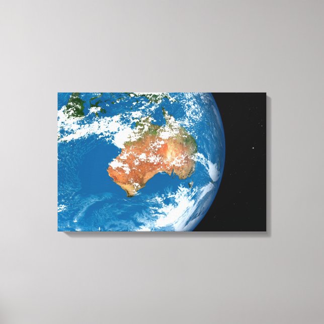 Toile La Planète Terre Montre Des Nuages Sur L'Australie (Recto)