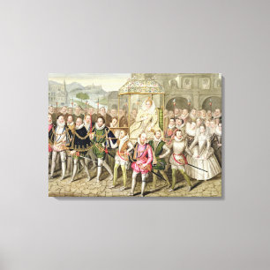 Toile La reine Elizabeth I en procession avec ses Courti