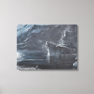 Toile La Reine solitaire du Tirpitz du nord Norway1944