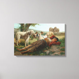 Toile La Sieste de la bergère (par Carlo Ademollo)
