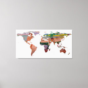 Toile La Silhouette de la carte du monde - Se dévêtir à 