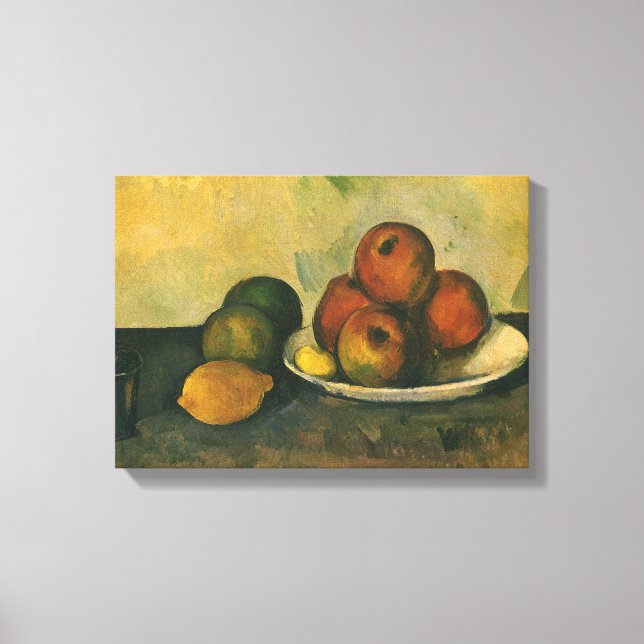 Toile La vie morte avec les pommes par Paul Cezanne (Recto)