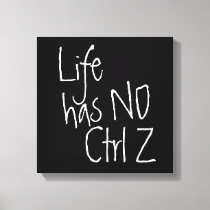 Toile la vie n'a pas de typographie ctrl+z