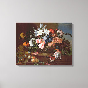 Toile La vie toujours des fleurs dans un panier