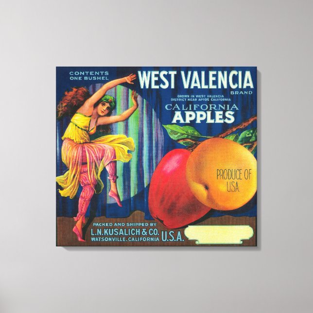 Toile Label Apple Crate West ValenciaWatsonville, CA (Recto)