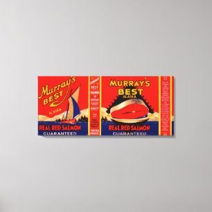 Toile Label saumoné Alaska de la meilleure marque de