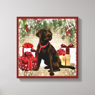 TOILE LABRADOR CHOCOLATE DE NOËL